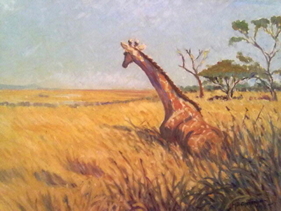 Bild Giraffe liegendes von Uli Aschenborn